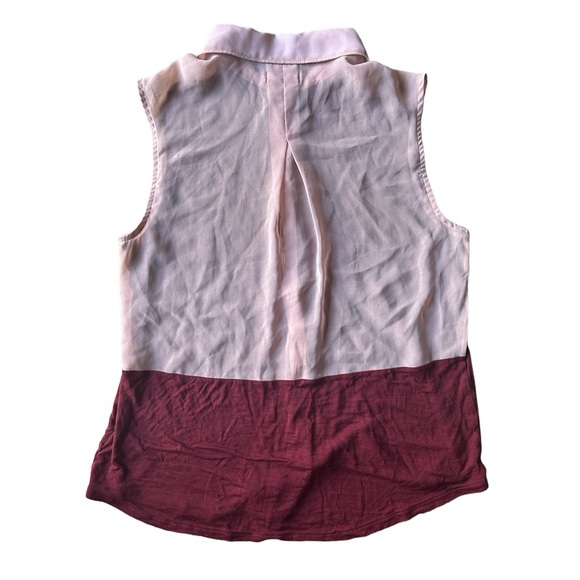 cooperative burgundy and pink button down tank top - Picture 2 of 3